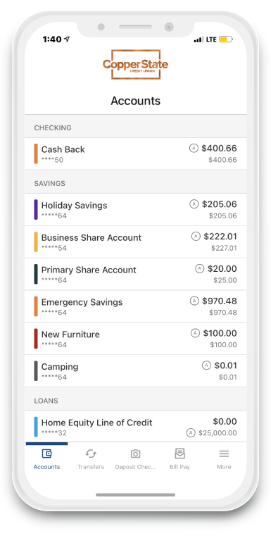 Mobile Banking Account Summary